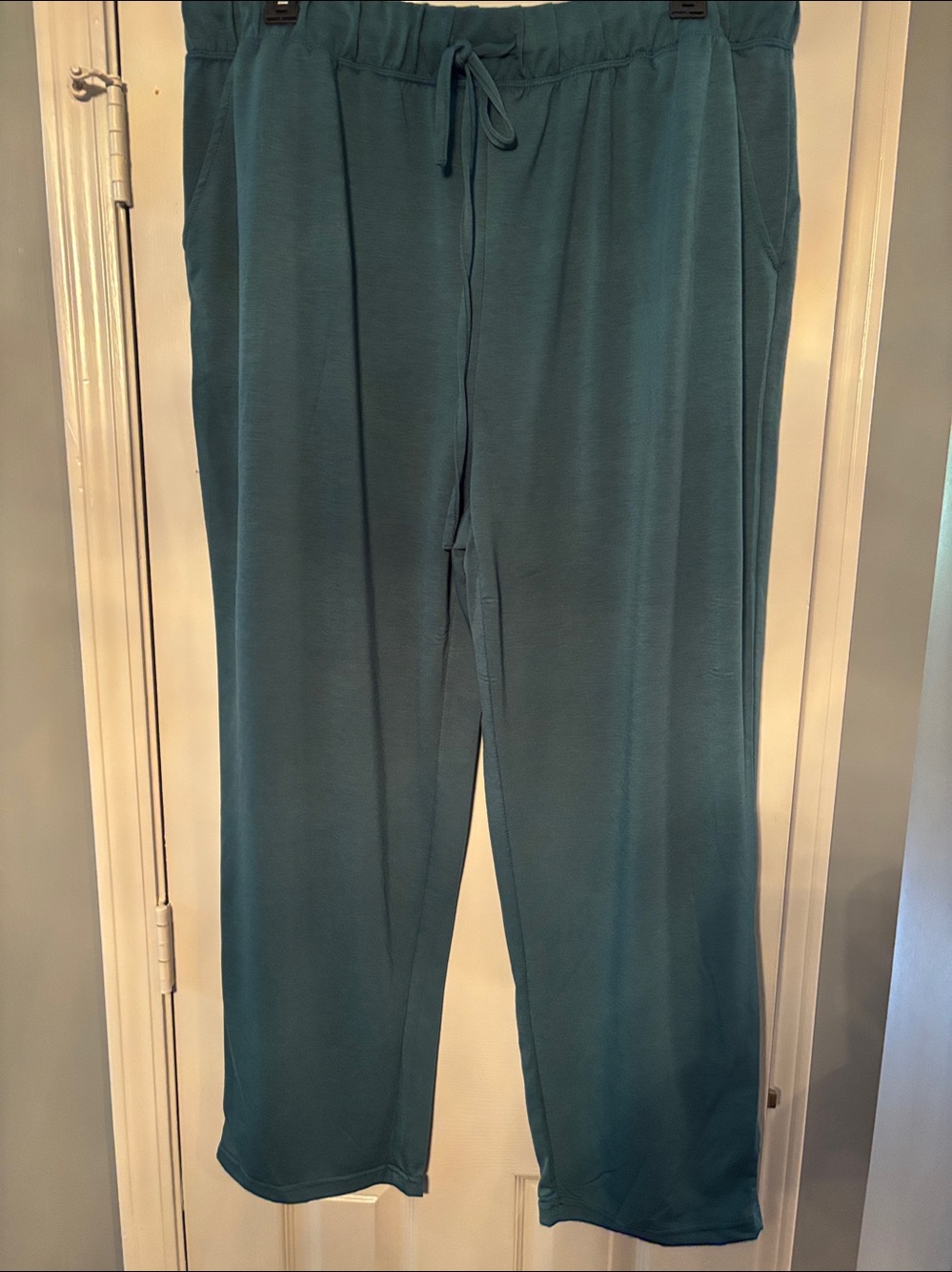 Cuddl Duds Teal Green French Terry Lounge Sleep Pajama Pants NWT